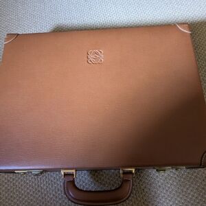 Loewe leather attached case mint vintage. Briefcase w combination lock